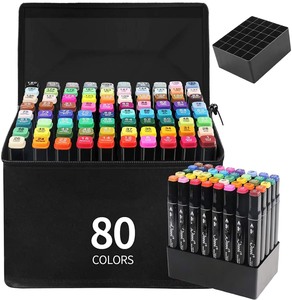 <span class=keywords><strong>Marcadores</strong></span> <span class=keywords><strong>de</strong></span> Doble Punta para Arte, Pintura con <span class=keywords><strong>Alcohol</strong></span>, Dibujo, 80 Colores, Set <span class=keywords><strong>de</strong></span> Dibujo, Colores Vibrantes, para Niños y Adultos - Product Image 1