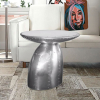 Table basse de style loft industriel rétro en aluminium durable de luxe Aviator avec chaise pour salon