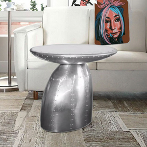 Tavolino da Caffè Aviator di Lusso in Alluminio Resistente, Stile Industriale Retrò con Sedia per Soggiorno - Product Image 6