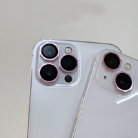 Protecteur d'objectif de caméra en verre trempé en alliage d'aluminium métallique octogonal pour iPhone 13 14 15 16 Pro Max avec emballage de positionnement