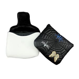 Custodia per Putter da <span class=keywords><strong>Golf</strong></span> con Cappuccio Quadrato, Colori Bianco e Nero, Nuovo Ricamo a Ragno, Attacco Magnetico, Protezione per Mazza da <span class=keywords><strong>Golf</strong></span> - Product Image 2