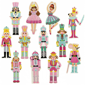 Nutcracker Patch bordir untuk pakaian stiker kustom Kartun Applique besi pada patch pada pakaian DIY jahit/dapat dimainkan lencana - Product Image 1