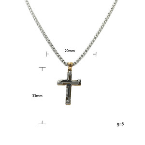 Men's Stainless Steel <b>Cross</b> Pendant Necklace Geometric Design Punk Retro Style 120205 - Product Image 5