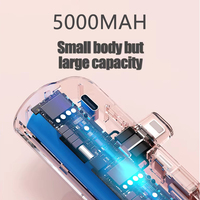 Vente directe d'usine, batterie externe mini mignonne de 5000 mAh, batterie externe pour téléphone, logo personnalisé, powerbank portable