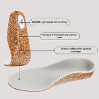 Semelles de haute qualité à coussin d'air intégral, absorption des chocs, en liège et velours, respectueuses de la peau, pour enfants et adultes