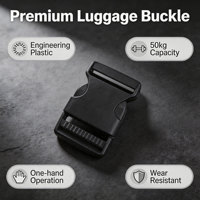 Boucle à dégagement rapide en plastique haute résistance, facile à installer, réglable, pour sangle de bagage, valise de voyage, sac à dos d'extérieur