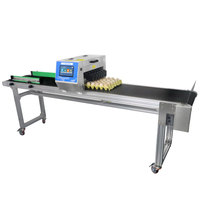 Impresora de inyección de tinta para huevos de seis cabezales, totalmente automática, de alta velocidad, portátil, para codificación de fecha, número de serie y código de barras en bandejas completas