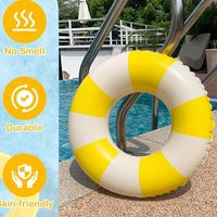 2 Flotadores Inflables para Piscina, Anillo de Natación a Rayas para Adultos, Flotador para Piscina, Balsa para Piscina, Tumbona de Playa para el Verano, Artículos para Fiestas