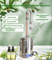 Distillateur d'huiles essentielles en acier inoxydable 15L, chauffage rapide, rendement élevé, unité de distillation compacte pour lavande, menthe poivrée, usage domestique et laboratoire