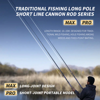 Canne à pêche multi-sections en fibre de carbone OEM 10m-14m pour eau douce et eau salée, pour la pêche au poisson-chat, à la truite et à la perche