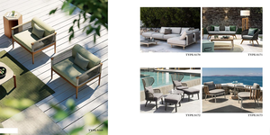 Ensemble de canapés d'extérieur en rotin PE résistant aux UV en <span class=keywords><strong>bois</strong></span> de teck, moderne, écologique, imperméable, meubles de jardin pour villa, cour - Product Image 6