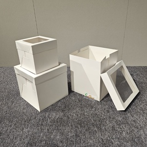 Custom Luxury White Cardboard Pastry Cake <b>Boxes</b> with Window Luxury Paperboard <b>Folders</b> for Food Matt Lamination Custom Packaging - Product Image 6