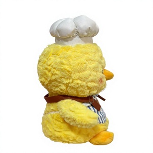 Peluche di Pappagallo/Cigno Professionale con Cappello da Chef, Morbido e Testurizzato, con Grembiule a Righe, Decorazione per Cucina, Regalo - Product Image 3