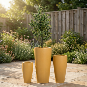Jardinière en fibre de verre moderne, durable et écologique avec trou de drainage pour jardin intérieur/extérieur et décoration intérieure - Product Image 1