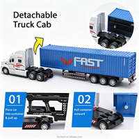 Modelo de Camión Contenedor de Metal Fundido a Presión a Escala 1:48 con Logotipo Personalizado, Remolque de Aleación para Regalo Promocional Empresarial, Venta al por Mayor, OEM, ODM