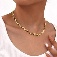 Collier minimaliste à chaînes superposées en acier inoxydable plaqué or 18 carats, chaîne serpent torsadée pour femme