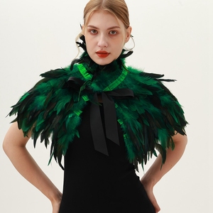 بيع بالجملة شالات دانتيل من الريش الأبيض للنساء علامة خاصة إكسسوارات زي الهالوين لمتاجر البوتيك - Product Image 5