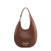 Sac à bandoulière demi-épaule pour femme DUOLE 2024 en cuir véritable, résistant à l'eau, antivol, avec fermeture éclair, portable, style vintage