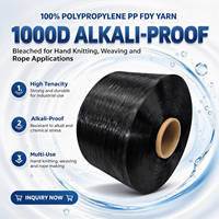 Fil FDY 100 % polypropylène (PP) 1000D, blanchi et résistant aux alcalis, pour applications de tricotage à la main, de tissage et de cordes