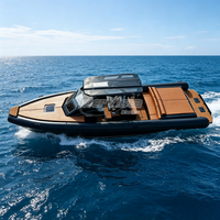 Premium 10.5m Derin V Alüminyum Gövdeli 5083 RIB Kabinli Tekne (Tuvaletli ve Güneşlenme Yatağı ile)