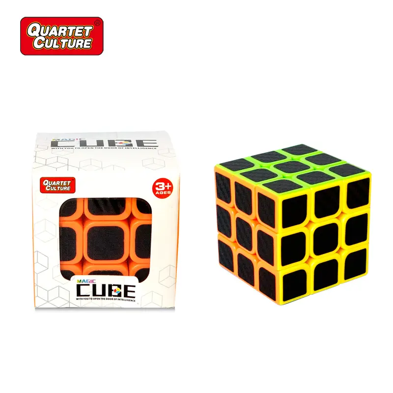 Cubo di giocattoli di vendita caldo, cubo 3x3, cubo di velocità cubo di puzzle magico 3x3x3 cubo magico (adesivo in fibra di carbonio)