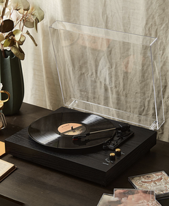 Tourne-disque vintage en bois avec haut-parleurs de sortie BT sans fil et communication AUX avec <span class=keywords><strong>meuble</strong></span> pour platines en <span class=keywords><strong>vinyle</strong></span> - Product Image 2