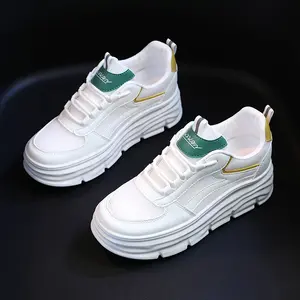 W3603 Dentro intensificado branco 2023 nova plataforma verão malha sapatos único maré selvagem casual plana sapatos casuais