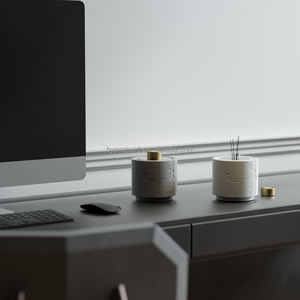 All'ingrosso personalizzato 100ml di lusso per la casa vuota profumo per camera Aroma di vetro in calcestruzzo Reed <span class=keywords><strong>diffusore</strong></span> bottiglia <span class=keywords><strong>con</strong></span> tappo bastoni - Product Image 4