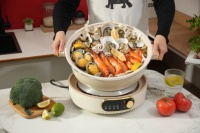 Nouvelle marmite électrique multifonction 9L portable avec revêtement antiadhésif pour la cuisson et le mijotage, usage domestique et extérieur