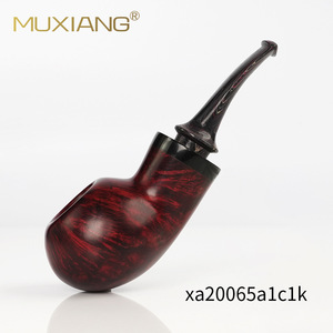 Wooden Freestyle Handmade Solid Wood Pipe With Decorative Ring Vulcanized Rubber Cumberland Briar Tobacco Pipe - Product Image 2