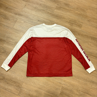 Uniformes de Fútbol Personalizados con Parches Blancos y Rojos, Camiseta Deportiva de Manga Larga con Malla de Secado Rápido y Estampado en Serigrafía para Hombre