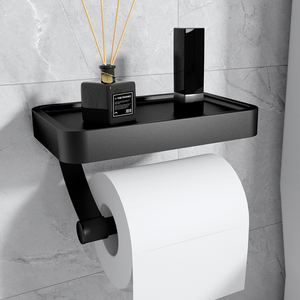 Towel Paper Holder Bathroom Accessories Metal Funny Plate Roll Tissue Cup Towel Toilet Paper Holder With Phone Shelf Paper Towel Holder