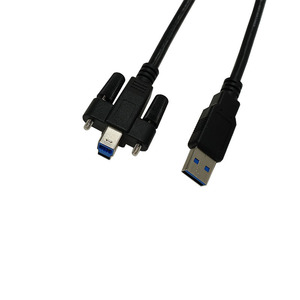 Usb 3.0 Printer Cable A Male To B Male With <b>Screws</b> Black Aluminum Foil Shielding Tin Plated <b>Copper</b> Core - Product Image 2