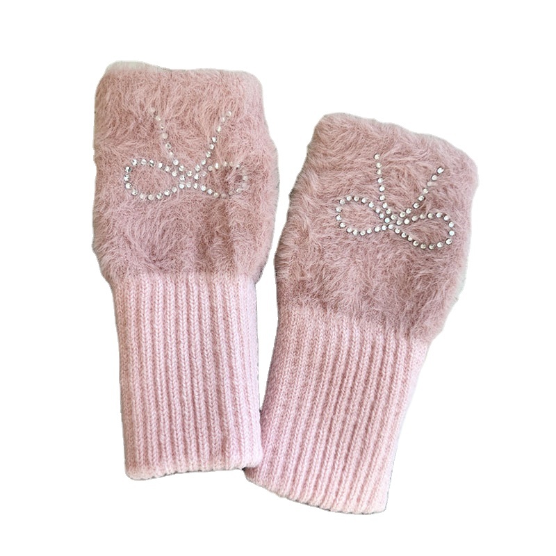 Knitted Extended Gloves for Women Simple