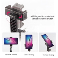 Soporte de zapata fría doble Takenoken Compatible con Arca-Swiss Interface 360 Rotación Adaptador de montaje de trípode de plástico Soporte de clip para teléfono celular