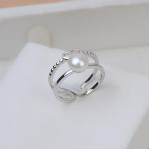 แหวนเงินแท้ S925 แบบเปิด รูปหัวใจเล็ก ปรับขนาดได้ สำหรับใส่ไข่มุก DIY ขนาด 6-7  อะไหล่เครื่องประดับ 223-อุปกรณ์และส่วนประกอบเครื่องประดับ - Product Image 2