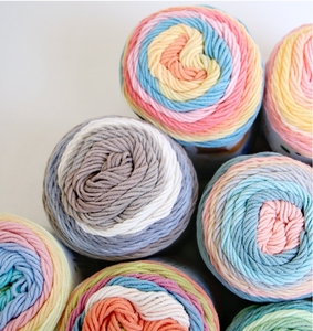 Boyalı karışımlı süt pamuk ipliği 5 Strand kek topu gökkuşağı küme eşarp el yapımı DIY yün örgü çanta oya için - Product Image 3