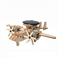 Kit de Experimentos Científicos Educativos STEM, Avión de Madera con Energía Solar Montessori DIY, Modelo de Rompecabezas 3D, Juguete para Niños