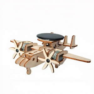 Kit d'expériences scientifiques éducatives STEM Montessori DIY, avion radar en bois à énergie solaire, modèle de <span class=keywords><strong>puzzle</strong></span> <span class=keywords><strong>3D</strong></span>, jouet pour enfants - Product Image 1