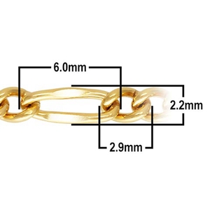 Gp Chúng Tôi Figaro Chuỗi Vòng Đeo Tay Vòng Cổ 3 + 1 Liên Kết Chuỗi Mỏng Xếp Chồng Lên Nhau Lớp 14K Vàng Đầy Đồ Trang Sức Vĩnh Viễn Chuỗi Bán Buôn - Product Image 2