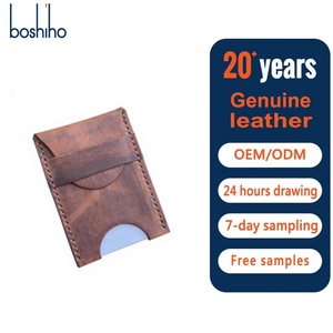 Portefeuille Homme en Cuir Véritable de Vachette, Format Court, avec Poche Avant, Porte-Cartes RFID Fin, Doublure en Nylon Portable - Product Image 1