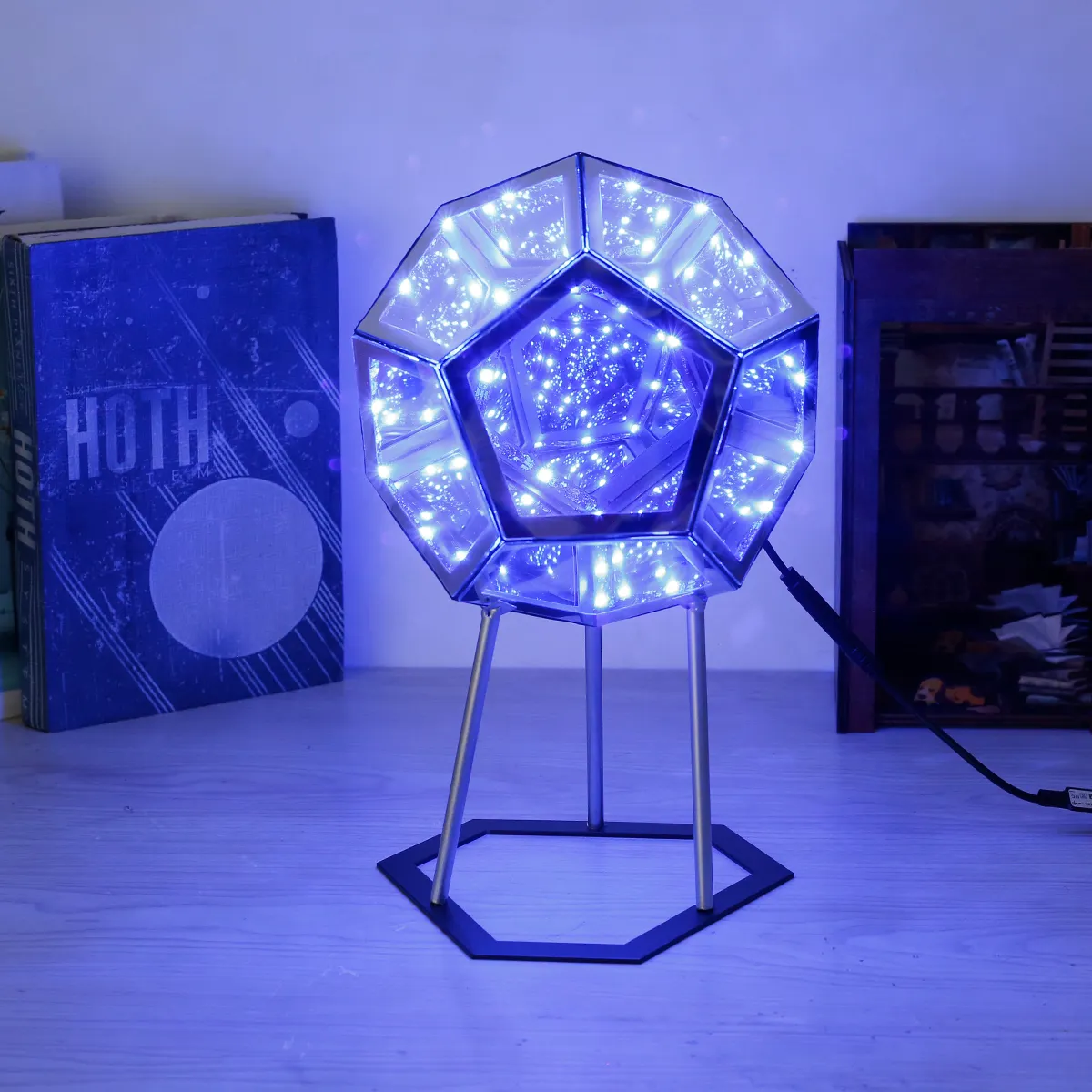 Infinity Dodekaeder Farbe Kunst Licht Fantasie Geometrie Raum LED Kunst Lampe USB Nachtlicht Für Freundin Dekoration Nacht lampe