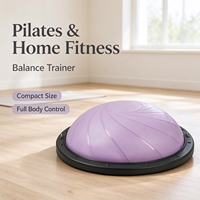 Équipement d'entraînement Pilates pour la maison : Planche d'équilibre avec base antidérapante, ballon d'équilibre, demi-ballon de yoga avec bandes de résistance