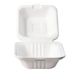 Disposable tableware compostable food packaging box burger