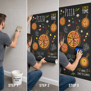 Murale Personalizzato con Menu Pizza su Tela Olio, Carta da Parati su Misura per Ristoranti di Pizza e Trattorie Italiane - Product Image 5