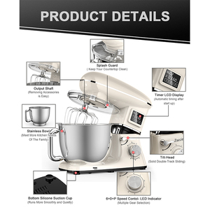 Electrodomésticos de Cocina con Enchufe US/EU de 110V/230V, Amasadora de 6.2L con Motor 8830, Procesador de Alimentos, Batidora para Repostería con Tazón Mezclador - Product Image 2