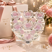 Ornement en cristal en forme de cœur de rose, collection personnalisée, décoration moderne et romantique pour la maison, cadeau pour un anniversaire de mariage ou la Saint-Valentin