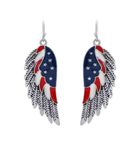 Boucles d'oreilles chapeau magique en strass aux couleurs du drapeau américain, mignonnes pour le 4 juillet, Jour de l'Indépendance, Noël, fête patriotique, cadeau