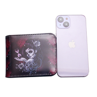 Dompet kulit PU ultra tipis premium kustom dengan jendela kartu ID, dompet tempat kartu kulit pria dan wanita
