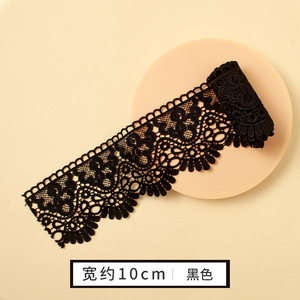 Kain renda hitam putih pita bordir poliester gulungan pemangkasan renda bunga untuk pakaian wanita Aksesori tekstil manset - Product Image 6